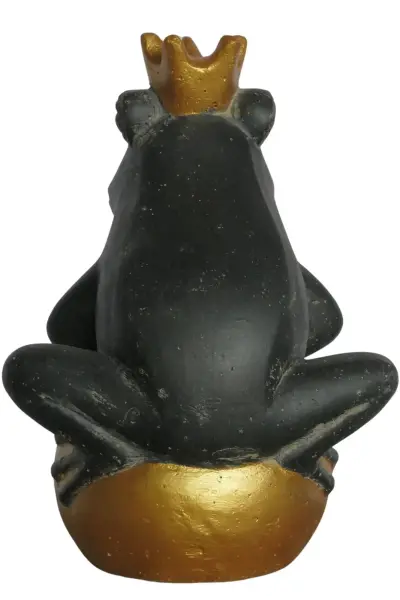 Product image 7 of the product “Frog Prince sitting on ball, approx. 30cm height, cast stone, hollow, handcrafted & coloured ”